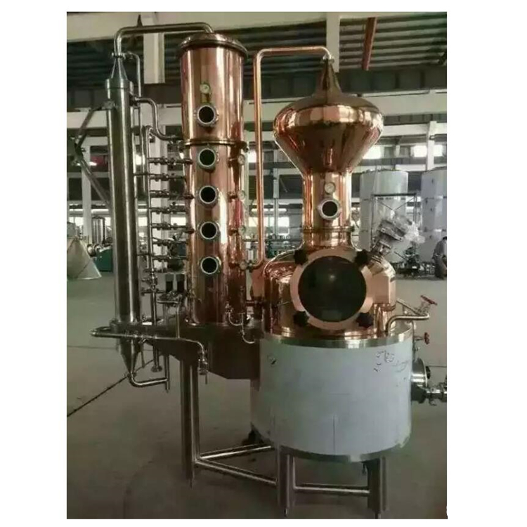 Equipo de destilería de brandy Destilador de alcohol de cobre